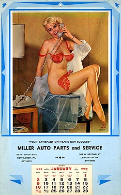 1966 Miller Auto Calendar
